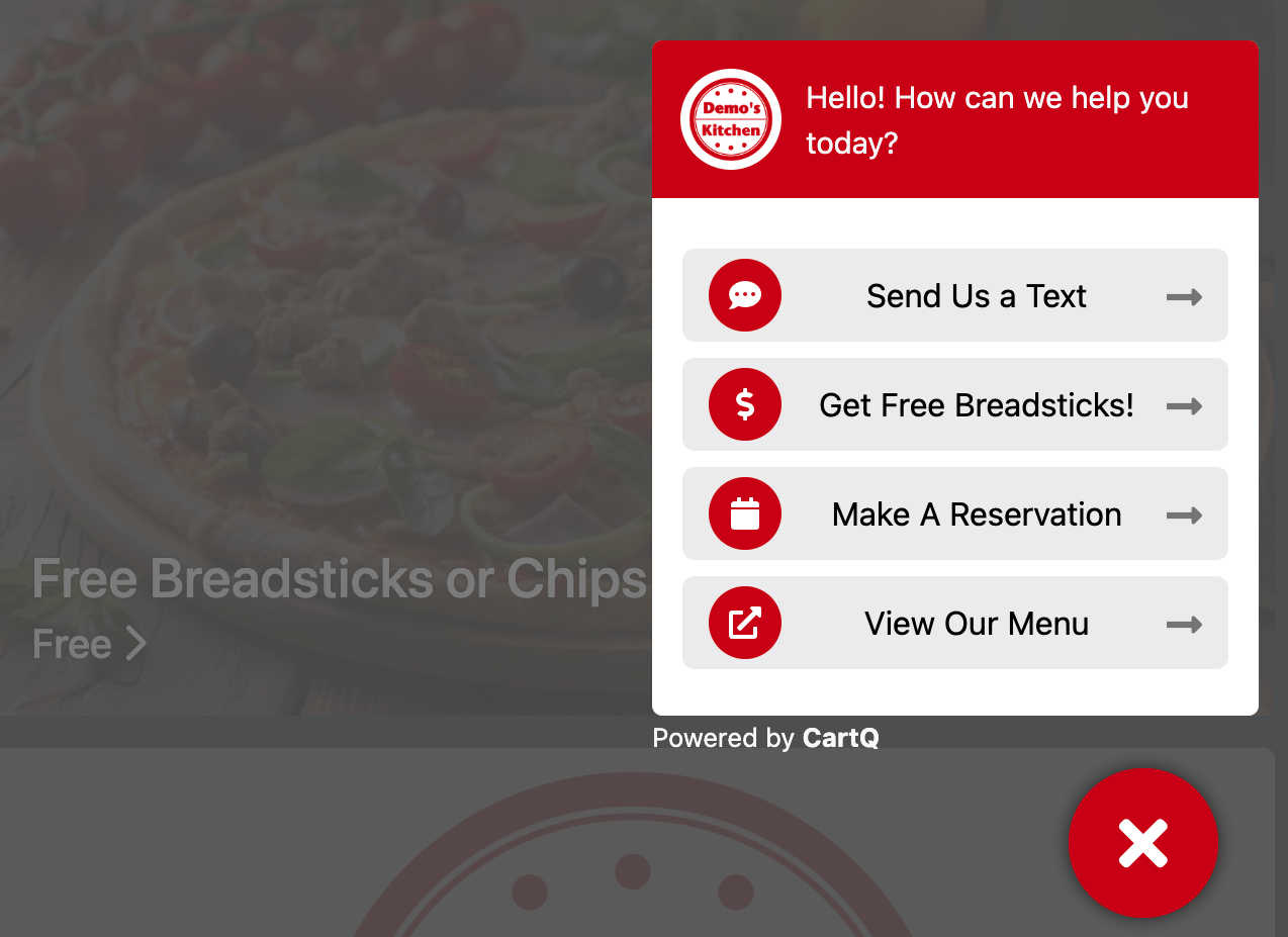 Text-Us Website Bubbles